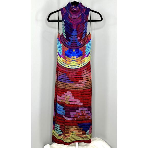 Mara Hoffman Multicolor Printed Ponte Knit Sleeveless Midi Dress Small - Picture 4 of 14